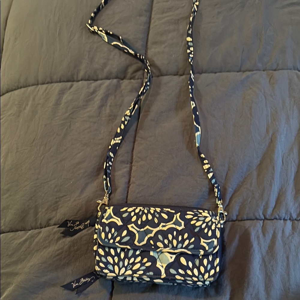 Vera Bradley Black and Cream Floral Crossbody Bag